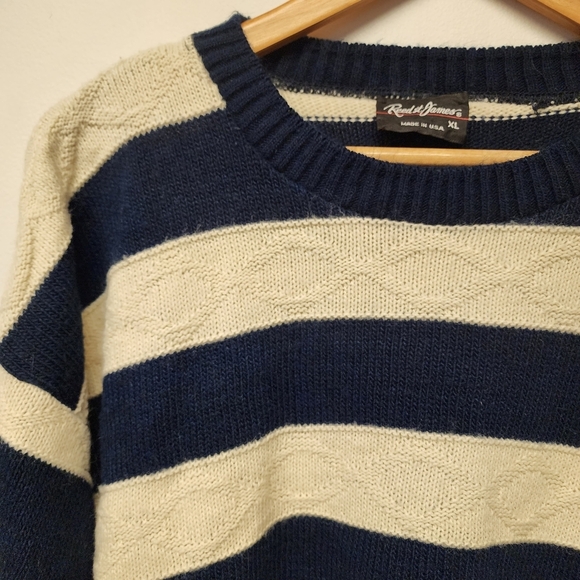 Vintage reed st james striped Knit oversized striped Sweater - Picture 5 of 7